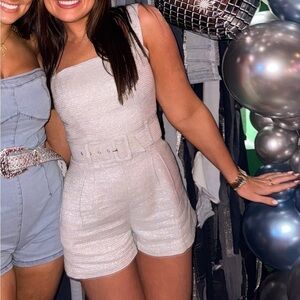 Lavender brown silver romper